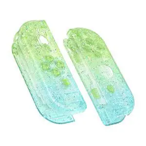 DIY Replacement Shell Buttons for Nintendo Switch & Switch OLED Joycon and Strap, Glitter Gradient Translucent Green Blue Housing Wrist Strap Cover with Buttons for Switch & Switch OLED @ DIY Replacement Shell Buttons for Nintendo Switch & Switch OLED Joycon and Strap, Glitter Gradient Translucent Green Blue Housing Wrist Strap Cover with Buttons for Switch & Switch OLED @