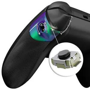 Flexor Clicky Rubberized Side Rail Panels Button Stop Kit for Xbox Series X & S Controller, Ergonomic Handle Grips for Xbox Core Controller - Chameleon Green Purple @ Flexor Clicky Rubberized Side Rail Panels Button Stop Kit for Xbox Series X & S Controller, Ergonomic Handle Grips for Xbox Core Controller - Chameleon Green Purple @