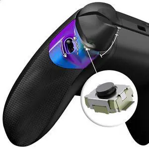 Flexor Clicky Rubberized Side Rail Panels Trigger Stop Kit for Xbox Series X & S Controller, Diamond Textured Chameleon Purple Blue Ergonomic Trigger Stopper Handle Grips for Xbox Core @ Flexor Clicky Rubberized Side Rail Panels Trigger Stop Kit for Xbox Series X & S Controller, Diamond Textured Chameleon Purple Blue Ergonomic Trigger Stopper Handle Grips for Xbox Core @