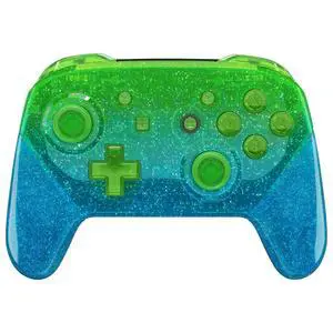 Faceplate Backplate Handles for Nintendo Switch Pro Controller, Glitter Gradient Translucent Green Blue Replacement Hand Grip Housing Shell for Nintendo Switch Pro -Controller Without @ Faceplate Backplate Handles for Nintendo Switch Pro Controller, Glitter Gradient Translucent Green Blue Replacement Hand Grip Housing Shell for Nintendo Switch Pro -Controller Without @
