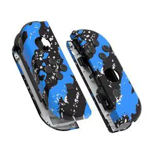 DIY Replacement Shell Buttons for Nintendo Switch & Switch OLED, Blue Coating Splash Soft Touch Housing with Full Set Button for Joycon Handheld Controller - Console Shell NOT Included @ DIY Replacement Shell Buttons for Nintendo Switch & Switch OLED, Blue Coating Splash Soft Touch Housing with Full Set Button for Joycon Handheld Controller - Console Shell NOT Included @