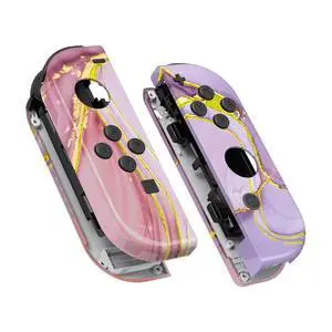 DIY Replacement Shell Buttons for Nintendo Switch & Switch OLED, Cosmic Pink Gold Marble EffectCustom Housing Case with Full Set Button for Joycon Controller - Console Shell NOT Included @ DIY Replacement Shell Buttons for Nintendo Switch & Switch OLED, Cosmic Pink Gold Marble EffectCustom Housing Case with Full Set Button for Joycon Controller - Console Shell NOT Included @