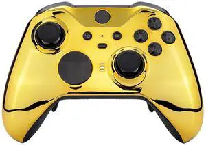 Chrome Gold Edition Glossy Faceplate Cover, Front Housing Shell Replacement Kit for Xbox One Elite Series 2 - Controller Not Included @ Chrome Gold Edition Glossy Faceplate Cover, Front Housing Shell Replacement Kit for Xbox One Elite Series 2 - Controller Not Included @