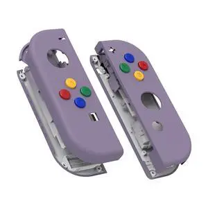 DIY Replacement Shell Buttons for Nintendo Switch & Switch OLED, Dark Grayish Violet Soft Touch Housing with Corlorful Button for Joycon Handheld Controller - Console Shell NOT Included @ DIY Replacement Shell Buttons for Nintendo Switch & Switch OLED, Dark Grayish Violet Soft Touch Housing with Corlorful Button for Joycon Handheld Controller - Console Shell NOT Included @