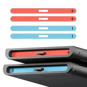 Console Side Rail Slot Sticker for Switch 2, Left Right Slide Rail DIY Decorative Skin Decal with Tweezer for Nintendo Switch 2 Console - Blue & Orange @ Console Side Rail Slot Sticker for Switch 2, Left Right Slide Rail DIY Decorative Skin Decal with Tweezer for Nintendo Switch 2 Console - Blue & Orange @
