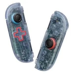 DIY Replacement Shell (D-Pad Ver) Buttons for Joycon 2, Custom Full Set Housing + Decorative Strips + Middle Bracket + Buttons for Nintendo Switch 2 - Deluxe Version - Clear Glacier Blue @ DIY Replacement Shell (D-Pad Ver) Buttons for Joycon 2, Custom Full Set Housing + Decorative Strips + Middle Bracket + Buttons for Nintendo Switch 2 - Deluxe Version - Clear Glacier Blue @