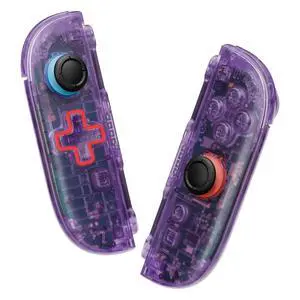 DIY Replacement Shell (D-Pad Ver) Buttons for Joycon 2, Custom Full Set Housing + Decorative Strips + Middle Bracket + Buttons for Nintendo Switch 2 - Deluxe Version - Clear Atomic Purple @ DIY Replacement Shell (D-Pad Ver) Buttons for Joycon 2, Custom Full Set Housing + Decorative Strips + Middle Bracket + Buttons for Nintendo Switch 2 - Deluxe Version - Clear Atomic Purple @