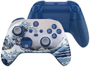 ASR Version Performance Rubberized Full Set Shell Buttons for Xbox Core Controller, Redesigned Grip Diamond Texture Handles Backplate Case for Xbox Series X & S Controller - The Great Wave @ ASR Version Performance Rubberized Full Set Shell Buttons for Xbox Core Controller, Redesigned Grip Diamond Texture Handles Backplate Case for Xbox Series X & S Controller - The Great Wave @