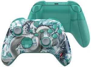 ASR Version Performance Rubberized Full Set Shell Buttons for Xbox Core Controller, Redesigned Grip Diamond Texture Handles Backplate Case for Xbox Series X & S Controller - Jade Dragon @ ASR Version Performance Rubberized Full Set Shell Buttons for Xbox Core Controller, Redesigned Grip Diamond Texture Handles Backplate Case for Xbox Series X & S Controller - Jade Dragon @
