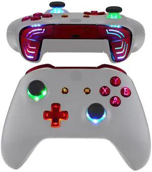 Multi-Colors Luminated Dpad Thumbsticks Start Back ABXY Action Buttons, Scarlet Red Classical Symbols Buttons DTFS (DTF 2.0) LED Kit for Xbox One S & X Controller - Controller Without @ Multi-Colors Luminated Dpad Thumbsticks Start Back ABXY Action Buttons, Scarlet Red Classical Symbols Buttons DTFS (DTF 2.0) LED Kit for Xbox One S & X Controller - Controller Without @