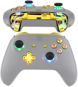 Multi-Colors Luminated Dpad Thumbsticks Start Back ABXY Action Buttons, Chrome Gold Classical Symbols Buttons DTFS (DTF 2.0) LED Kit for Xbox One S/X Controller - Controller NOT Included @ Multi-Colors Luminated Dpad Thumbsticks Start Back ABXY Action Buttons, Chrome Gold Classical Symbols Buttons DTFS (DTF 2.0) LED Kit for Xbox One S/X Controller - Controller NOT Included @