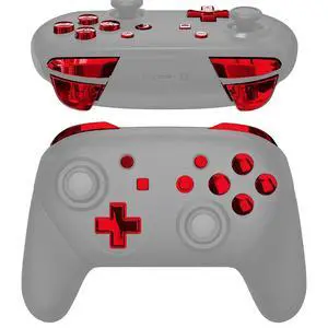 Chrome Red Repair ABXY D-pad ZR ZL L R Keys for Nintendo Switch Pro Controller, Glossy DIY Replacement Full Set Buttons with Tools for Nintendo Switch Pro - Controller NOT Included @ Chrome Red Repair ABXY D-pad ZR ZL L R Keys for Nintendo Switch Pro Controller, Glossy DIY Replacement Full Set Buttons with Tools for Nintendo Switch Pro - Controller NOT Included @