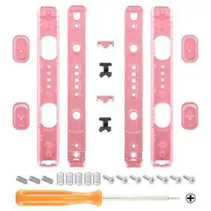 DIY Replacement Shell for Joycon Strap, Transparent Clear Cherry Pink Custom Controller Wrist Strap Housing Buttons for Nintendo Switch & Switch OLED Model - 2 Pack @ DIY Replacement Shell for Joycon Strap, Transparent Clear Cherry Pink Custom Controller Wrist Strap Housing Buttons for Nintendo Switch & Switch OLED Model - 2 Pack @