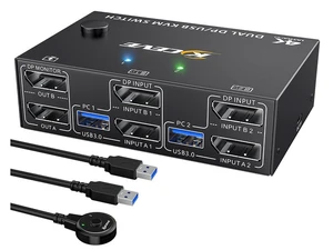 8K USB 3.0 Displayport KVM Switch 2 Monitors 2 Computers 8K@30Hz 4K@144Hz,MLEEDA Dual Monitor Displayport 1.4 KVM Switches with 4 USB 3.0 Port for USB Device,Wired Remote and USB Cables Included 8K USB 3.0 Displayport KVM Switch 2 Monitors 2 Computers 8K@30Hz 4K@144Hz,MLEEDA Dual Monitor Displayport 1.4 KVM Switches with 4 USB 3.0 Port for USB Device,Wired Remote and USB Cables Included