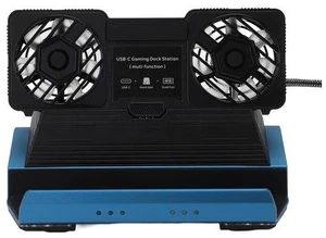 LICAEVEY 9 in 1 RGB Docking Station for, Dual Cooling Fan, 100W PD, USB A Adapter, 4K@60Hz, Multifunctional Hub with RGB Light Effect, USB C Output LICAEVEY 9 in 1 RGB Docking Station for, Dual Cooling Fan, 100W PD, USB A Adapter, 4K@60Hz, Multifunctional Hub with RGB Light Effect, USB C Output