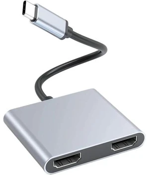 USB C to Dual HD Display Adapter Docking Station Hub Two Monitors for Windows10/11 Laptop Mirror and Extend Mode(2in1)