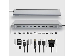 12 in 1 Laptop Docking Stations USB C Hub Docking Station 1Gbps Ethernet 12 in 1 Laptop Docking Stations USB C Hub Docking Station 1Gbps Ethernet