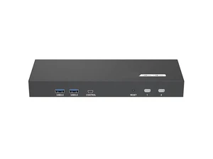 Two Monitor HDTV KVM Switcher for 2 Computers with 4K 60Hz USB3.0 Hotkeys Controls and Sound Output Two Monitor HDTV KVM Switcher for 2 Computers with 4K 60Hz USB3.0 Hotkeys Controls and Sound Output