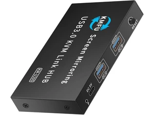 USB3.0 KVM Switching for 2 Computers Metal Keyboards Mouse Sharing Device with Fast Data Transfer USB3.0 KVM Switching for 2 Computers Metal Keyboards Mouse Sharing Device with Fast Data Transfer