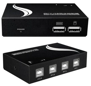 4-in-1-out DNF Multi-Open Synchronizer - 4 Port KVM Switch/Distributor, USB Keyboard Mouse Sync Controller, Plug and Play, DNF Game Control Synchronizer for Multiple PCs 4-in-1-out DNF Multi-Open Synchronizer - 4 Port KVM Switch/Distributor, USB Keyboard Mouse Sync Controller, Plug and Play, DNF Game Control Synchronizer for Multiple PCs