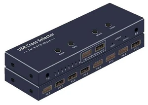 2/4/8 Ports USB Synchronizer - Keyboard Mouse Shared Display Synchronization Controller, KVM Metal Switcher Black, for Game Tudios, Security/Stock Market Surveillance, Offices(8 Ports) 2/4/8 Ports USB Synchronizer - Keyboard Mouse Shared Display Synchronization Controller, KVM Metal Switcher Black, for Game Tudios, Security/Stock Market Surveillance, Offices(8 Ports)
