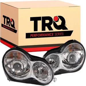 TRQ Performance Driver and Passenger Side Headlight Assembly Set Chrome Housing Compatible with 01-05 Mercedes Benz C240 C320 05-07 Mercedes Benz C230 Halogen Only TRQ Performance Driver and Passenger Side Headlight Assembly Set Chrome Housing Compatible with 01-05 Mercedes Benz C240 C320 05-07 Mercedes Benz C230 Halogen Only