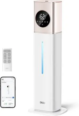 HM735S 11L Smart Humidifier Large Room 700 ft², 100H Cool Mist Air Humidifiers for Bedroom, Top-Fill, Clean Tank Technology, 26dB, Auto Mode, Aroma Box, RGB, Remote & APP Control, Baby, White HM735S 11L Smart Humidifier Large Room 700 ft², 100H Cool Mist Air Humidifiers for Bedroom, Top-Fill, Clean Tank Technology, 26dB, Auto Mode, Aroma Box, RGB, Remote & APP Control, Baby, White