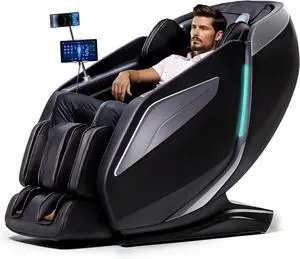4D Massage Chair Full Body Zero Gravity Recliner - 55 SL-Track,15 Auto Modes,11 Massage Technique,40 Airbags Massage,with Yoga Stretch,APP Control,Shiatsu Foot Massage(Black) 4D Massage Chair Full Body Zero Gravity Recliner - 55 SL-Track,15 Auto Modes,11 Massage Technique,40 Airbags Massage,with Yoga Stretch,APP Control,Shiatsu Foot Massage(Black)