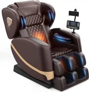 Massage Chair Full Body, Zero Gravity Massage Chair with 10 Fix Rollers, Airbags, Heating, Foot Massage, Auto Modes, Bluetooth Speaker, Smart Screen Controller(Brown Premium) Massage Chair Full Body, Zero Gravity Massage Chair with 10 Fix Rollers, Airbags, Heating, Foot Massage, Auto Modes, Bluetooth Speaker, Smart Screen Controller(Brown Premium)