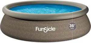 Funsicle Quickset 12ft x 36in Round Inflatable Above Ground Swimming Pool with Filter Pump Easy Setup with Top Ring Design Funsicle Quickset 12ft x 36in Round Inflatable Above Ground Swimming Pool with Filter Pump Easy Setup with Top Ring Design