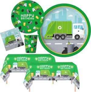 Oojami Garbage Truck Party Supplies Serves 24, Complete Birthday Tableware Set with Plates, Cups, Napkins & Table Covers for Kids Garbage Truck Theme Party Oojami Garbage Truck Party Supplies Serves 24, Complete Birthday Tableware Set with Plates, Cups, Napkins & Table Covers for Kids Garbage Truck Theme Party