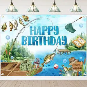 Avezano Gone Fishing Banner Gone Fishing Happy Birthday Backdrop Fishing Theme Background for Kids Men Birthday Party Kids Fishing Party Supplies 7x5ft Avezano Gone Fishing Banner Gone Fishing Happy Birthday Backdrop Fishing Theme Background for Kids Men Birthday Party Kids Fishing Party Supplies 7x5ft