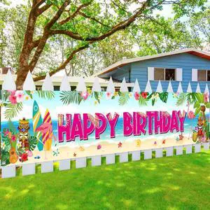 Breling Hawaiian Happy Birthday Party Supplies Tiki Aloha Luau Party Banner Tropical Flamingo Decorations Large Yard Sign Background for Luau Birthday Indoor Outdoor Decorations Breling Hawaiian Happy Birthday Party Supplies Tiki Aloha Luau Party Banner Tropical Flamingo Decorations Large Yard Sign Background for Luau Birthday Indoor Outdoor Decorations