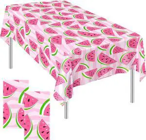 Ruisita 2 Pieces Watermelon Tablecloth 54 x 108 Inches Tablecover Pink Watermelon Disposable Tablecloth Suitable for Indoor or Outdoor Use Party Supplies Ruisita 2 Pieces Watermelon Tablecloth 54 x 108 Inches Tablecover Pink Watermelon Disposable Tablecloth Suitable for Indoor or Outdoor Use Party Supplies