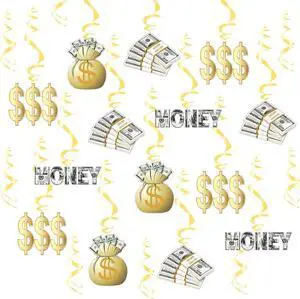 Gold Money Theme Hanging Decoration Dollar Bill Signs Hanging Swirls Money Bag Currency Symbol for Birthdays Casino Weddings Bachelorette Retirement Anniversary Graduations Party Supplies Gold Money Theme Hanging Decoration Dollar Bill Signs Hanging Swirls Money Bag Currency Symbol for Birthdays Casino Weddings Bachelorette Retirement Anniversary Graduations Party Supplies
