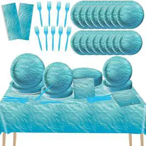 gisgfim 98 Pcs Ocean Sea Party Supplies Under the Sea Paper Plates Underwater Tablecloth Ocean Theme Party Decorations for Adults Birthday Tableware Forks Napkins Plates Favors for 24 Guests gisgfim 98 Pcs Ocean Sea Party Supplies Under the Sea Paper Plates Underwater Tablecloth Ocean Theme Party Decorations for Adults Birthday Tableware Forks Napkins Plates Favors for 24 Guests