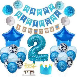 2nd Birthday Decorations Blue Princes 2nd Birthday Party Decorations, Blue 2 Year Old Birthday Party Supplies 2nd Birthday Decorations Blue Princes 2nd Birthday Party Decorations, Blue 2 Year Old Birthday Party Supplies