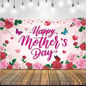 KatchOn, Happy Mothers Day Banner - XtraLarge, 72x44 Inch | Happy Mothers Day Decorations for Party | Pink Mothers Day Backdrop for Party Supplies, Happy Mothers Day Sign KatchOn, Happy Mothers Day Banner - XtraLarge, 72x44 Inch | Happy Mothers Day Decorations for Party | Pink Mothers Day Backdrop for Party Supplies, Happy Mothers Day Sign