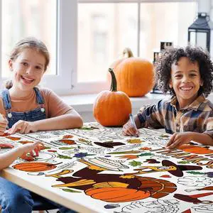 Thanksgiving Tablecloth Decorations, Essentials Thanksgiving Crafts for Kids, Turkey Themed Coloring Poster Games Activities Gifts Banner Table Cover for Fall Children Family School Party Decor Thanksgiving Tablecloth Decorations, Essentials Thanksgiving Crafts for Kids, Turkey Themed Coloring Poster Games Activities Gifts Banner Table Cover for Fall Children Family School Party Decor
