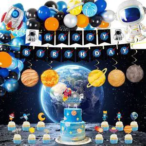 Outer Space Party Supplies, 87Pcs Party Decorations - Rocket Balloons, Solar System Swirl Decorations, Cupcake Toppers, Astronaut Birthday Banner, Backdrops Outer Space Party Supplies, 87Pcs Party Decorations - Rocket Balloons, Solar System Swirl Decorations, Cupcake Toppers, Astronaut Birthday Banner, Backdrops