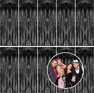 10 Pack Foil Curtain Backdrop Black Metallic Tinsel Foil Fringe Curtains Photo Booth Props for Birthday Wedding Engagement Baby Shower Bachelorette Christmas Holiday Celebration Party 10 Pack Foil Curtain Backdrop Black Metallic Tinsel Foil Fringe Curtains Photo Booth Props for Birthday Wedding Engagement Baby Shower Bachelorette Christmas Holiday Celebration Party