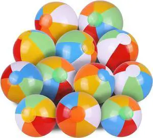 SYZ 12" Beach Balls Bulk - Inflatable Swimming Pool Toys for Kids Birthday Party Supplies Favors Luau Decorations - Blow Up Classic Rainbow Color Beachball Summer Water Games Fun Gifts (12 Pack) SYZ 12" Beach Balls Bulk - Inflatable Swimming Pool Toys for Kids Birthday Party Supplies Favors Luau Decorations - Blow Up Classic Rainbow Color Beachball Summer Water Games Fun Gifts (12 Pack)