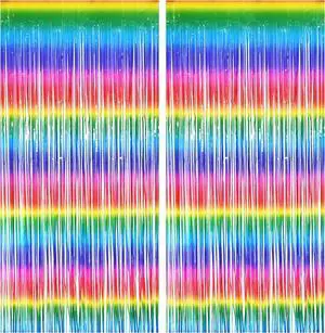 BRAVESHINE Tinsel Foil Curtains - 2 Pack Colorful Party Streamers Fringe Backdrop for Graduation/Doorway/80s/90s/Dance/Bachelorette/Engagement/Rainbow-theme/Candy/Birthdays Decorations BRAVESHINE Tinsel Foil Curtains - 2 Pack Colorful Party Streamers Fringe Backdrop for Graduation/Doorway/80s/90s/Dance/Bachelorette/Engagement/Rainbow-theme/Candy/Birthdays Decorations