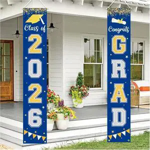 Graduation Decorations 2026 GRAD Banner Blue Porch Door Sign Welcome Banner For Indoor Outdoor Wall Graduation Decorations Class of 2026 Graduation Decorations 2026 GRAD Banner Blue Porch Door Sign Welcome Banner For Indoor Outdoor Wall Graduation Decorations Class of 2026