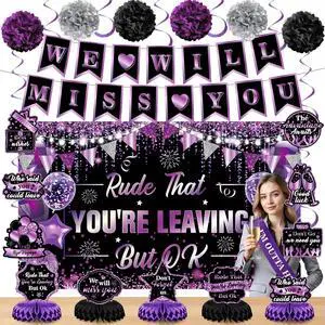 Purple Black Farewell Party Decorations We Will Miss You Rude That You're Leaving But Ok Banner Honeycomb Centerpiece Hanging Swirls for Coworker Employee Leaving Goodbye Going Away Party Supplies Purple Black Farewell Party Decorations We Will Miss You Rude That You're Leaving But Ok Banner Honeycomb Centerpiece Hanging Swirls for Coworker Employee Leaving Goodbye Going Away Party Supplies