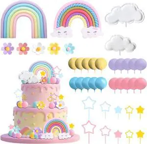 Rainbow Cake Topper Rainbow Theme Party Supplies Pastel Balls Cake Topper Rainbow Cake Topper Rainbow Theme Party Supplies Pastel Balls Cake Topper