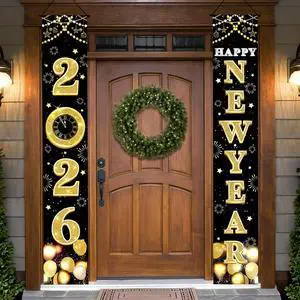 KatchOn XtraLarge 2026 Happy New Year Banner 72x12 Inch | Black and Gold Happy New Year Door Banner for New Years Decorations 2026 | Porch Banner for New Years Eve Party Supplies 2026 | NYE Decor KatchOn XtraLarge 2026 Happy New Year Banner 72x12 Inch | Black and Gold Happy New Year Door Banner for New Years Decorations 2026 | Porch Banner for New Years Eve Party Supplies 2026 | NYE Decor