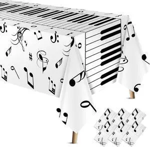 VitalCozy 6 Pcs Musical Notes Plastic Tablecloth 54 x 108 Inch Music Notes Party Decorations Disposable Piano Music Table Cloth Musical Theme Party Supplies Social Media Table Cover for Birthday VitalCozy 6 Pcs Musical Notes Plastic Tablecloth 54 x 108 Inch Music Notes Party Decorations Disposable Piano Music Table Cloth Musical Theme Party Supplies Social Media Table Cover for Birthday