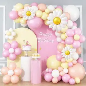 Daisy Flower Balloon Garland Arch Kit 137 pcs Groovy Flower Foil Balloons Boho Pastel Pink Yellow White Orange Birthday Party Decorations for Girls Bridal Baby Shower Wedding Carnival Holiday Daisy Flower Balloon Garland Arch Kit 137 pcs Groovy Flower Foil Balloons Boho Pastel Pink Yellow White Orange Birthday Party Decorations for Girls Bridal Baby Shower Wedding Carnival Holiday
