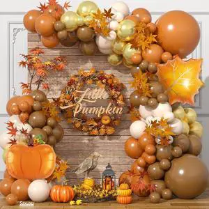 Fall Balloons Garland Arch Kit, Burnt Orange Brown Gold White Sand Boho Balloons with Maple Leaf & Pumpkin Foil Balloon for Autumn Thanksgiving Gradution Pumpkin Baby Shower Party Decorations Fall Balloons Garland Arch Kit, Burnt Orange Brown Gold White Sand Boho Balloons with Maple Leaf & Pumpkin Foil Balloon for Autumn Thanksgiving Gradution Pumpkin Baby Shower Party Decorations